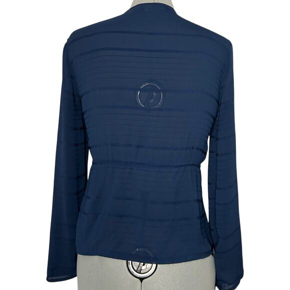 BCBGeneration Sheer Blue Tie Blouse Size S - Picture 4 of 6